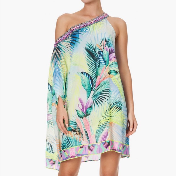 Camilla “what’s your vice” silk one shoulder Kaftan dress - Picture 1 of 15